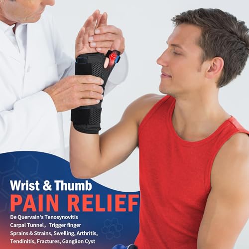 FEATOL Wrist Brace With Thumb Support for Dequervains Tendonitis-Thumb Brace for Carpal Tunnel, Tendonitis, Arthritis Pain Relief-Thumb Spica Splint for Night-Right Hand Small/Medium-for Men and Women - Image 3