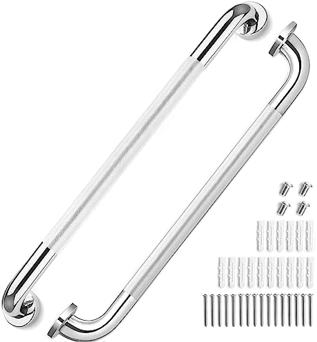 2 Pack Grab Bars for Elderly for Wall, Fit for 24 Inch Studs, Knu...