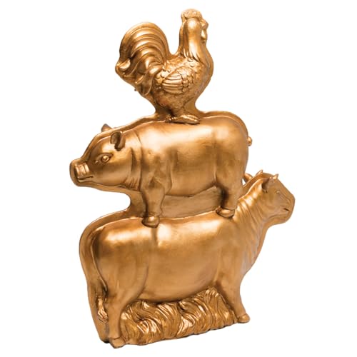 Farmyardtriocoppermoldstylefigurinepolystonehomedecoraccessories Urban Country Home Decor Farmyard trio copper mold style figurine poly stone home decor accessories urban country home decor