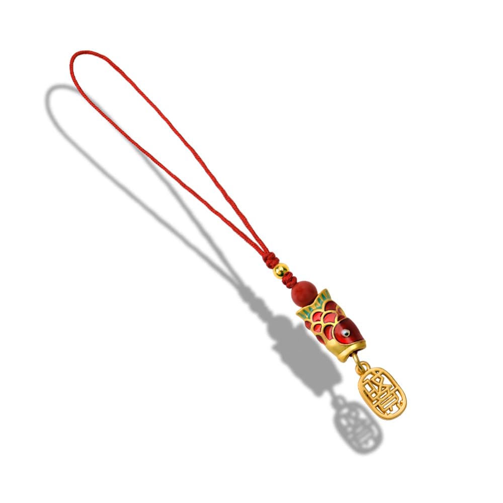 Yreamont Lucky Carp Phone Charm Gifts - Chinese Style Gifts for Women & Men Cell Phone Lanyard for Teens & Adults