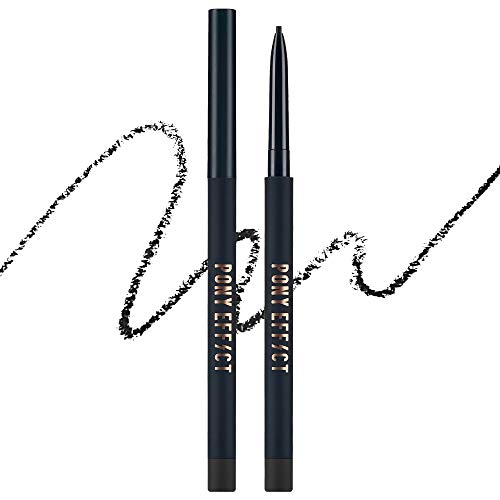 PONY EFFECT Eye Stain Slim Liner | 001 Black | 1.5mm Super Slim Eyeliner | K-Beauty