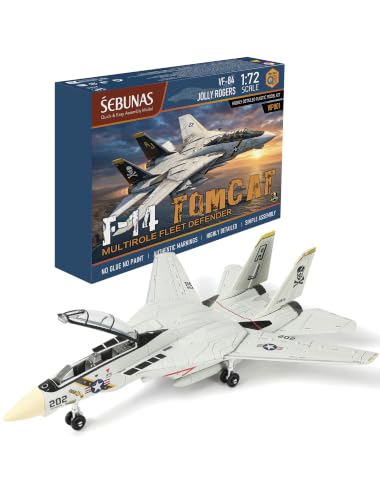 SEBUNAS 1:72 F-14 Tomcat 3D Quick Build Model Kit Fighter Jet Aircraft