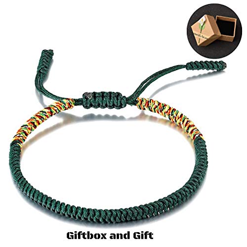Handmade Tibetan Lucky Bracelet Woven Green Mix Multicolor Bracelets Mens Womens Lucky String