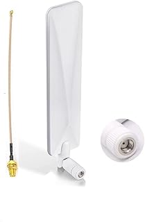 4G 5G LTE Antenna 9dBi SMA Male Cellular White SMA Antenna for Wireless CPE Router Hotspot Cellular Gateway Industrial IoT Router Trail Game Camera Outdoor Security Camera with SMA IPEX Cable