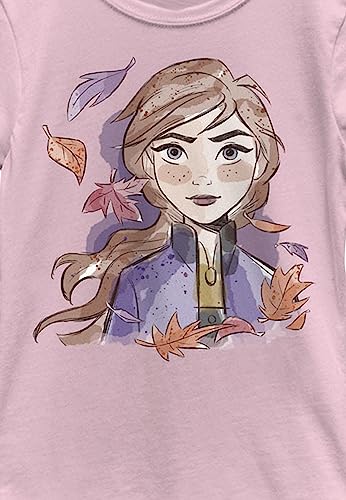 Disney Frozen 2 Anna Face Girl's Solid Crew Tee2