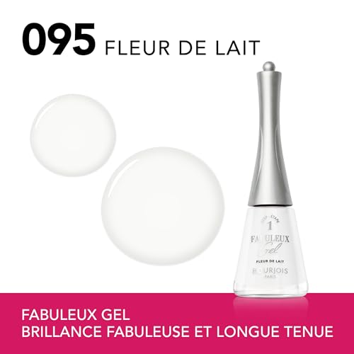 Bourjois Vernis à ongles Fabuleux Gel, 95, Fleur de Lait, vernis à ongles à effet gel, texture Jellygloss et fini brillant longue durée, formule vegan, résultats professionnels à la maison, 9 ml
