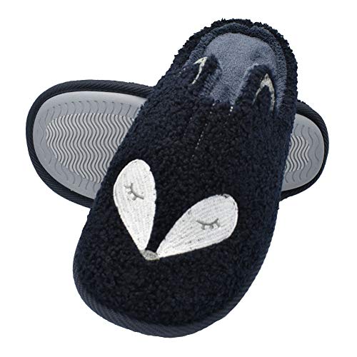 Tuiyata Cute Animal Print Slippers for Women - Grey, One Size (US 11), Memory Foam & Cotton Lining, Plush, Winter, Animal Theme2