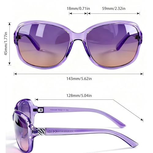 Image of SIPHEW Polarized Sunglasses for Women | UV400 Protection | Vintage Sun Glasses,Wraparound Shade,Lightweight & Comfortable,Big Sunnies eyewear,Driving,Outdoors