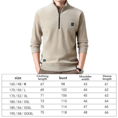 Pull zippé pour hommes en alpaga chaud et doux couleur unie - 5