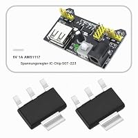 YINETTECH 50 Stück 1 A AMS-1117 Spannungsregler-Chip 3 Anschlüsse Regler Oberflächenmontierter Spannungsregler Stromversorgungsspannung SOT-223 für Elektronisches DIY-Projekt 5V – Ansicht 2