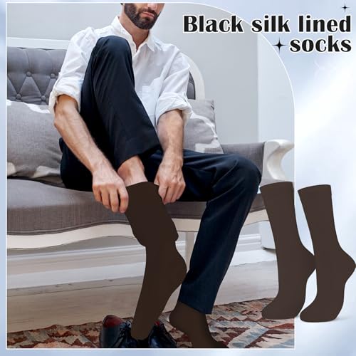 Image of 4 Pairs Silk Liner Socks Ultra-lightweight Hiking Liners Calf Sweat Absorption Socks for Adult
