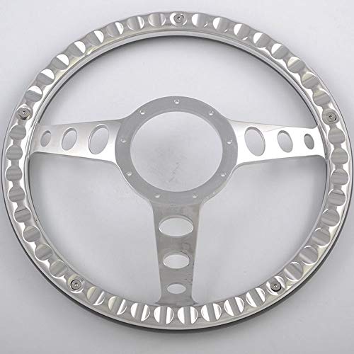 Flashpower 15.5'' Billet Steering Wheels With Wood Wrap and Horn Button