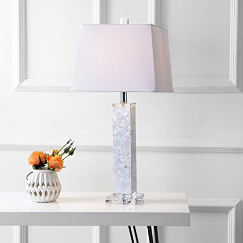 JONATHAN Y JYL1053A-SET2 Set of 2 Table Lamps Noelle 28.5" Seashell LED Table Lamp Coastal Contemporary Bedside Desk Nightstand Lamp for Bedroom Living Room Office College Bookcase, White - Image 6