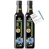 Kräuterland Schwarzkümmelöl 2X500ml(1L) – kaltgepresst & ungefiltert - hoher Thymochinongehalt...