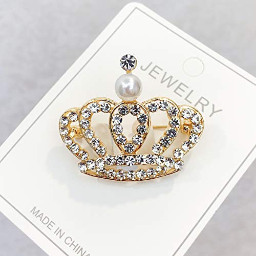 Image of Crystal Rhinestone Princess Queen Brooch Pin Tiara Crown Brooches for Women Tiara for Wedding Party /Banquet /Birthday