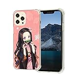 Anime iPhone 12 Pro Max Case, Demon for Slayer Kamado Tanjirou Nezuko Zenitsu Manga Character Anime iPhone Case for Cool Woman Man Boys Girls Cute Cartoon Design Soft TPU Case for iPhone 12 Pro Max