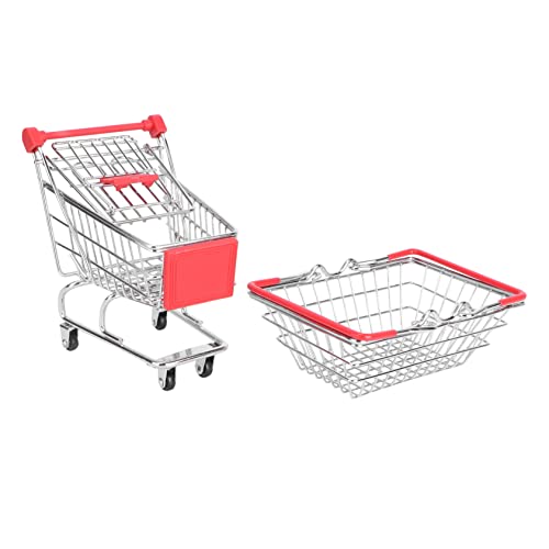 NAMOARLY 2 Piezas Mini Carrito sandwicheta sanducheras Sandwich Carrito de supermercado Bandeja Decorativa Cesta de merienda Titular de Papas Fritas Cesta de Patatas Fritas Acero Inoxidable