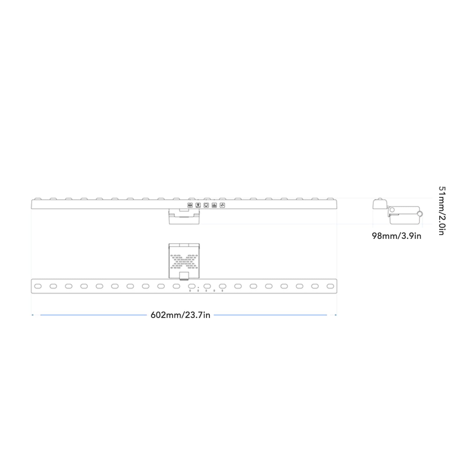 Barre de Moniteur d'ordinateur Barre de Lumière, Double Source d'écran LED à Double Source RVB Bar de Lumière pour Bureau de Bureau avec une Minuterie de Contrôle Tactile Stepless Semballage
