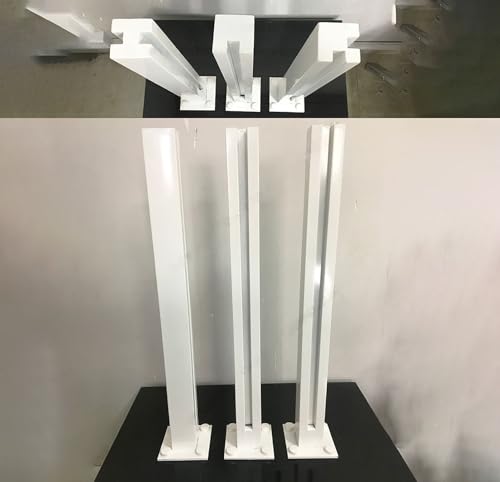Poste de barandilla de vidrio de seguridad blanco con tornillos 5