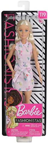 Barbie Fashionistas Doll with Long Blonde Hair, Wearing Shirt Dress and Accessories, for 3 to 8 Year Olds