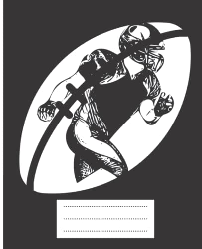 Football Composition Notebook Wide Ruled Black & White: 110 Pages | Dimensions - 7.5" x 9.25" | Soft Matte Cover Ideal for High School Kids, Teens, Students | Writing Book for Football Lovers image 2