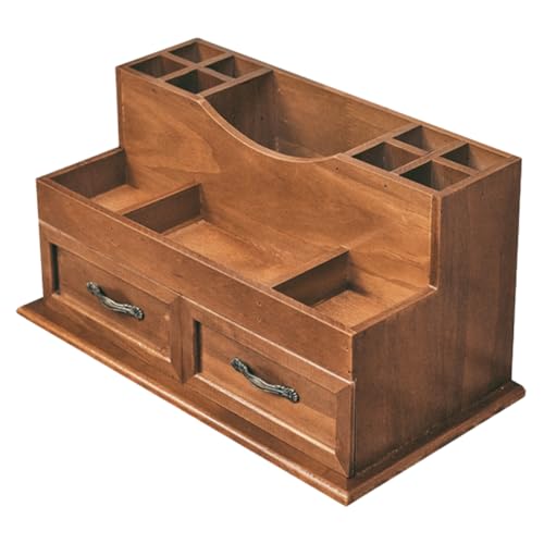 CALLARON Organizador de Madera Vintage con Multiusos Diseño Multi para Joyería y Maquillaje Almacenamiento para Escritorio y Dormitorio Color Marrón