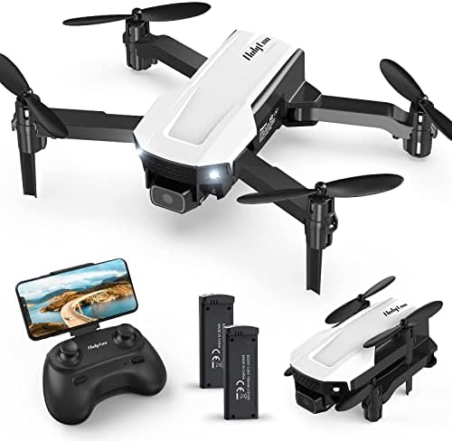 Holyton HT25 Mini Drone for Kids with Camera, 1080P HD Photo, Foldable Toy Aircraft Gifts for Beginners Adults, Altitude Hold, Voice Gesture Control, One Key Take Off and Landing, 3D Flip, 2 Batteries, 1Piece, White