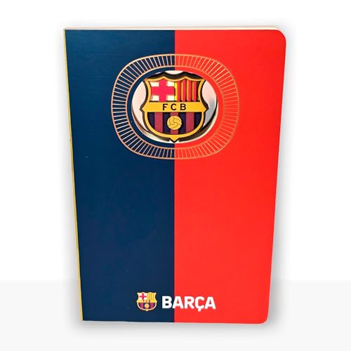 Carnet FC Barcelone avec logo 3D et reliure premium en tissu de haute qualité