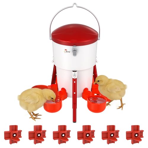 Besly Metal Chick Waterer, Poultry Waterer Container Tank, Chickens, Ducks