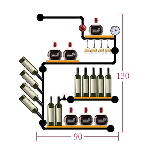 Porte-bouteilles de vin mural moderne et étagères de bar suspendues - 3