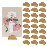 SMCEHEYA Tischnummernständer, Holz, goldfarben, halbrundes Design, Grußkarten-Präsentationsständer, moderne Tischkarten-Clips für Hochzeit, Tisch, Name, Nummer, Bild, Memo, Notizen, Foto (4 x 2 cm