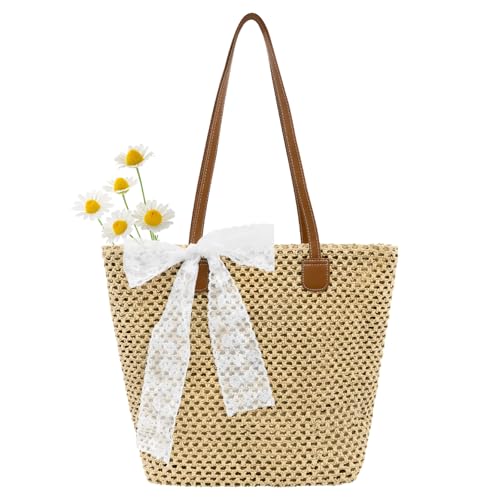 Image of Crescent Straw Shoulder Handbag for Women Summer Beach Tote Raffia Woven Purse Hobo Underarm Bag 2026