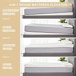 Lazyzizi Wedge Mattress Elevator 5-Inch Inclined Mattress Topper for Acid Reflux, GERD, Neck & Back Pain, Snoring, Under Bed Wedge Mattress with Washable Cover & Non-Slip Bottom for Bedroom, Twin