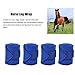 NutriEss 4Pcs Horse Leg Bandage Soft Polyester Set Kit Hoop and Loop Fastener Guard for Dog Cow Cat Blue
