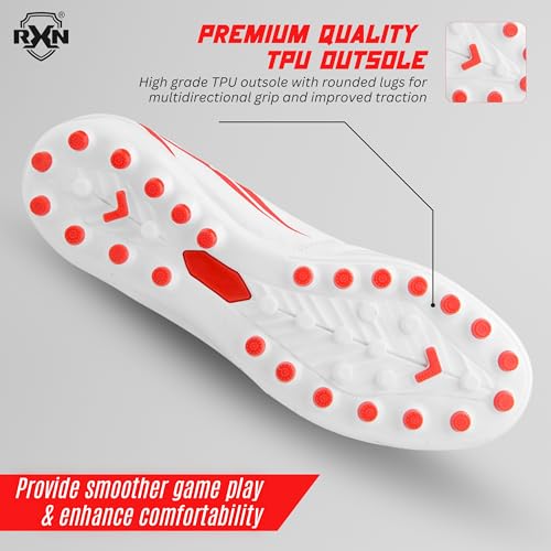 Image of RXN Men's Turbo Football Studs | Lightweight & Durable Cleats Football Shoes | Superior Traction for All Pitches | Premium Comfort & Performance for Every Match
