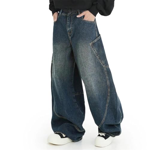 Men's Wear Washed Denim Pants Threedimensional Large Pockets Loose Fit Jeans3