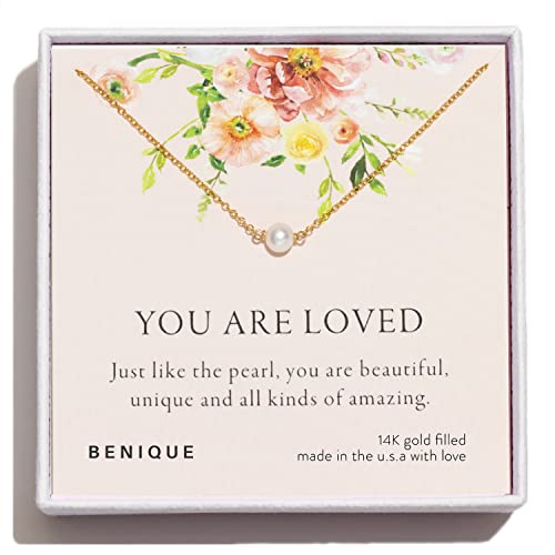 Single Pearl Choker Necklace, 925 Sterling Silver or 14K Gold Filled Fine Chain, Simple Dainty White Freshwater Pear Pendant, Made in USA, 13