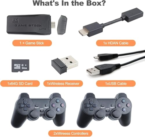 Image of Video Game New Upgraded 2026 TV Video Game Gaming System, Plug & Play Video TV Games HD with Wireless 2 Controllers for Men /Women /Girls /Boys /Adult /Kids /Black
