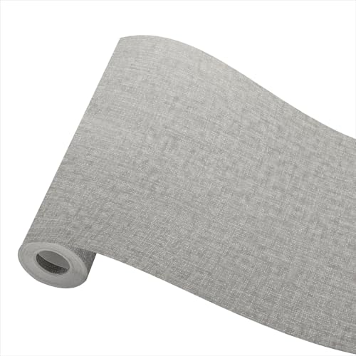 Papel De Revestimiento for Paredes,Rollo De Papel De Pared,Tela Gris Claro Efecto Lino Papel Pintado Texturizado Papel Pintado De Arpillera Característica Papel De Pared Minimalista Moderno