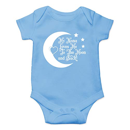 Image of My Nana Loves Me to The Moon and Back - Funny Baby Essentials Bodysuit - Newborn Boy Clothes