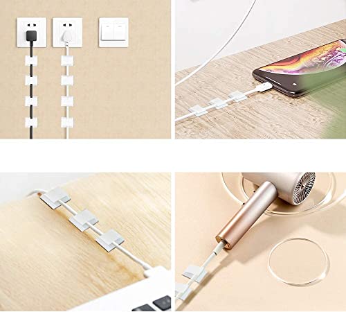 HUAZIZ 120 pezzi Autoadesivo Clip Cavo, Fermacavi