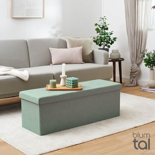 Blumtal Aufbewahrungsbank, 2 zusätzliche Boxen – Zimmerbank, 110 x 38 x 38 cm, Türkis