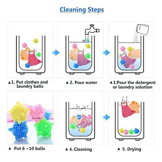 Roitix Washer Balls,Reusable Tangle-Free Eco-Friendly Laundry Scrubbing Balls,Solid Colorful Laundry Washing Balls Enhance Your Machine Cleaning Power (12 Pcs) (Round Zing Zag) 4