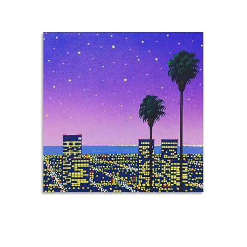 永井博アートイラストポスター (29) 壁アートホーム バスルーム 寝室 オフィス装飾 プリント芸術作品 インテリア24x24inch(60x60cm)