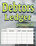 Debtors Ledger journal: Accounting Accounts Receivable log book to track of businesses or people's owed money