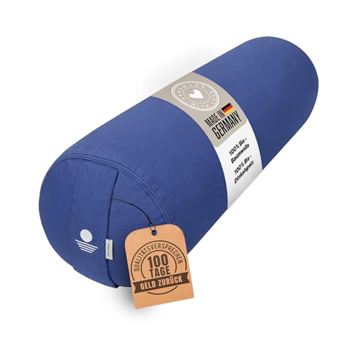 Inner Peace Yoga Bolster Ø 23 cm mit Bio-Dinkelfüllung (Königsblau)