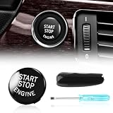 Start Stopp Knopf, Motor Startknopf Abdeckung, Auto Startknopf Motor Zündschalter Abdeckung Zündschlossabdeckung für E90 E91 E92 E93 E60 X1 E84 X3 E83 X5 E70 X6 E71 (Schwarz)