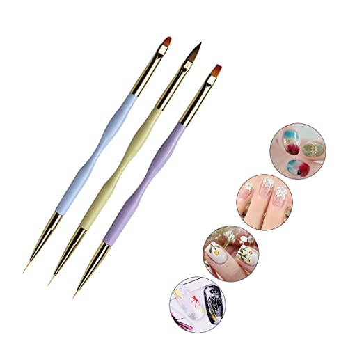 Set di 3 pennelli per unghie in gel, set di