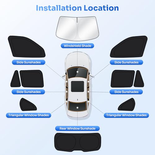 Image of Canvcle Window Shades for 2014-2018 BMW X5 Accessories Windshield Sun Shade Side Rear Window Covers Sunshade Sun Visor Shield Privacy Protection for Camping Keep Vehicle Cool Black 10PCS