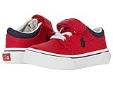 Polo Ralph Lauren Boy's Faxson X Sneaker (Toddler), Red Canvas/Navy Pony Player, 6